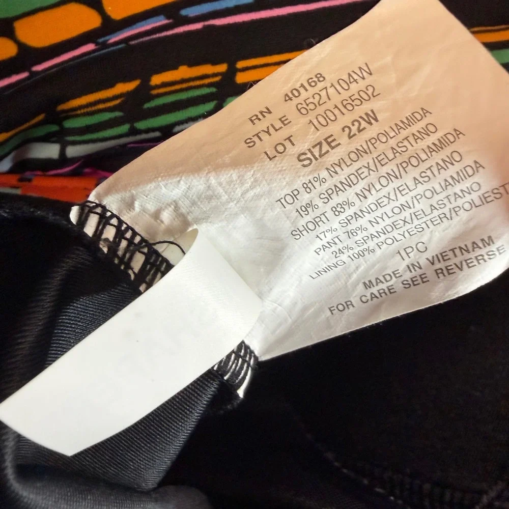 Trimshaper Tankini Swimsuit Women 22W Multicolor Striped Resort Vacation Shorts - Picture 8 of 13